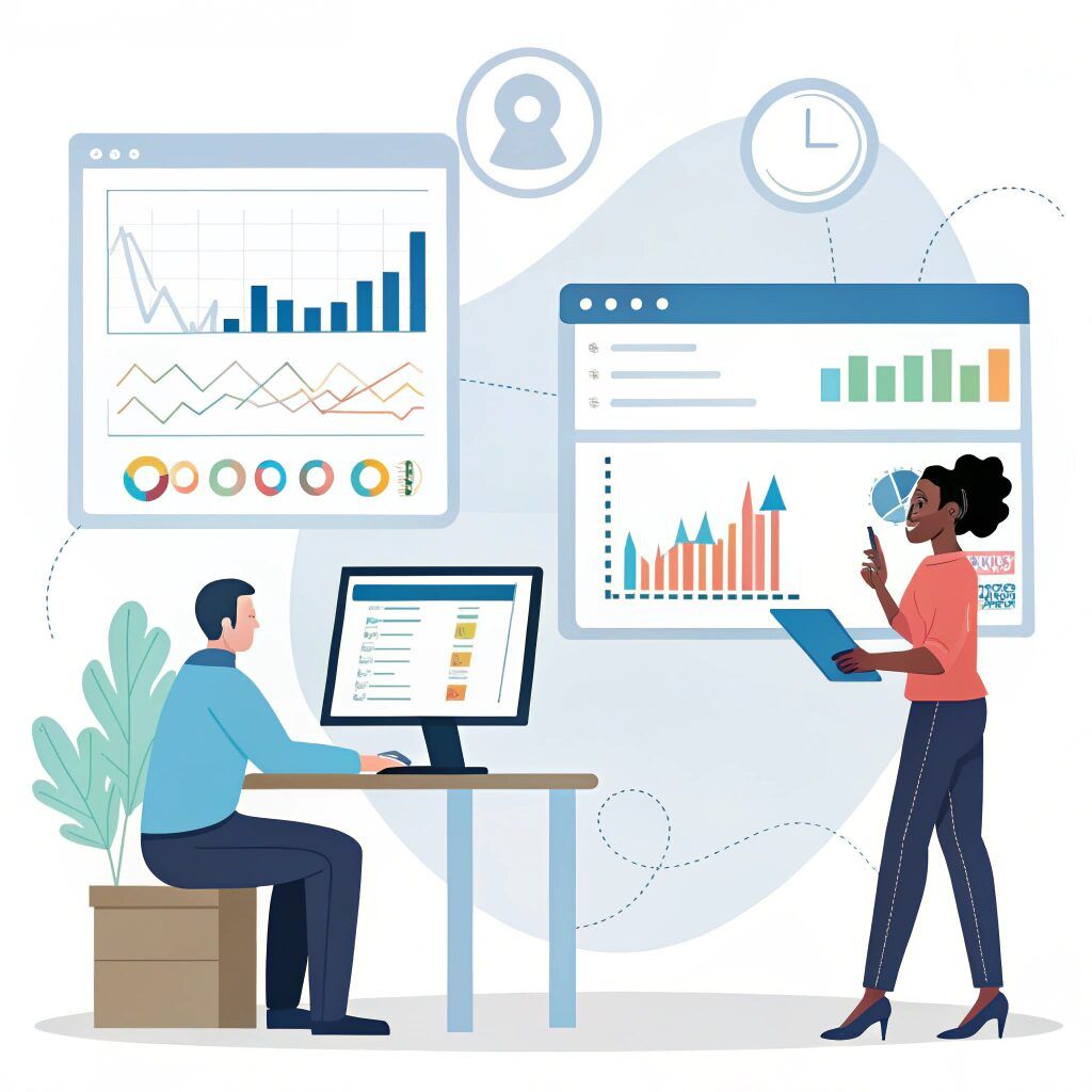 Salesforce CRM dashboard showing customer, sales, service, and business information